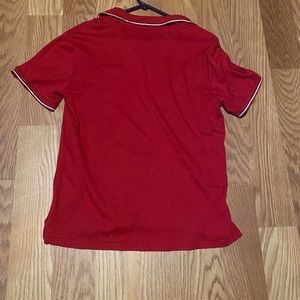 Red polo collar shirt